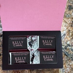 Hermes Kelly Caleche Bath Tablet Set - Pink and Black